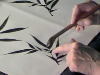 How to paint Black Ink Bamboo leaves (Art Room Videos) Paint Bamboo, Painting Bamboo, Bamboo Painting, Japanese Ink Painting, Painted Bamboo, Chinese Ink Painting, Sumi E Painting, Ink Wash Painting, Paint Black