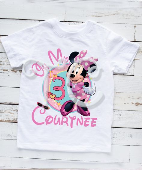 Minnie Mouse Custom Birthday Shirt Minnie Mouse Shirt, Minnie Birthday Party, Custom Birthday Shirts, Minnie Mouse Shirts, Minnie Birthday, Birthday Tutu, Minnie Mouse Birthday, Custom Birthday, Birthday Shirt