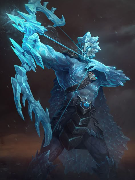 Le géant archer de glace. Tir d'énorme flèche de givre semblable à des tir de baliste (dark souls 3) Dnd Shardmind, Sand Elemental, Ice Character Design, Frost Monster, Ice Knight, Ice Golem, Ice Elemental, Frost Giant, Ice Monster