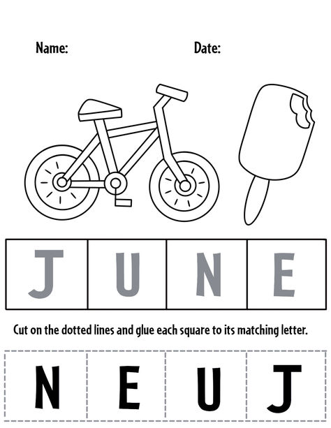 Print your Free June Worksheets for Preschool and build fine motor skills!  June Activities for Preschool | June Printables | June Coloring Pages June Worksheets For Preschool, June Worksheets, June Coloring Pages, Printable For Preschool, June Activities, New Vocabulary Words, Worksheets For Preschool, Kindergarten Books, Activities For Preschool