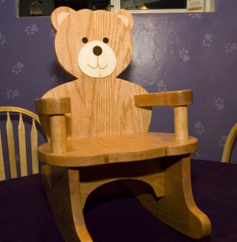 Diy Rocking Chair, Rocking Chair Plans, Wooden Rocker, Kids Rocking Chair, Childrens Rocking Chairs, Bear Chair, Wooden Rocking Chairs, Rockler Woodworking, Woodworking For Kids