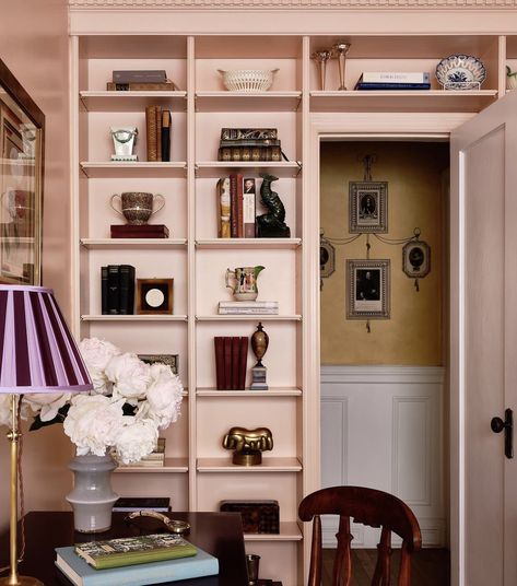 Pink Shelving, Floral Chair, Upper East Side, Interior Design Firms, House Inspo, Built Ins, Design Firms, Interior Inspiration, Design Services