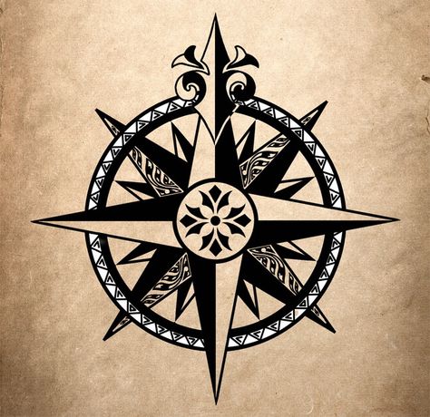 Compass tatto Sextant Tattoo, Nautical Star Tattoos, Compass Tattoo Men, Compass Rose Design, Simple Compass, Spade Tattoo, Compass Rose Tattoo, Compass Art, Artwork Tattoo