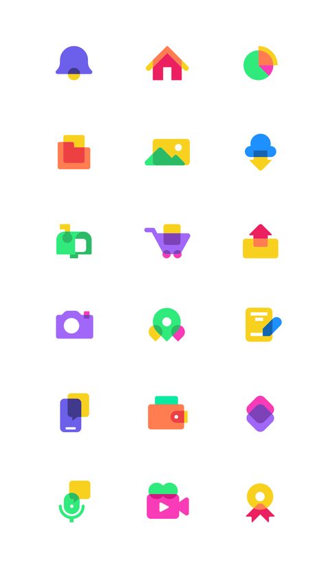 Unique Icon Design, Icons Style Design, Graphic Icons Design, Digital Icon Design, Icon Styles Design Inspiration, Icon Symbols, Icon Set Aesthetic, Colored Icons, Creative Icons Design