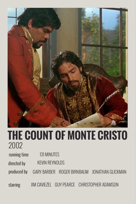 Count Of Monte Cristo Movie, Count Monte Cristo, Minimalist Polaroid Poster, Count Of Monte Cristo, Guy Pearce, Polaroid Poster, Monte Cristo, The Count, Movie Posters Minimalist