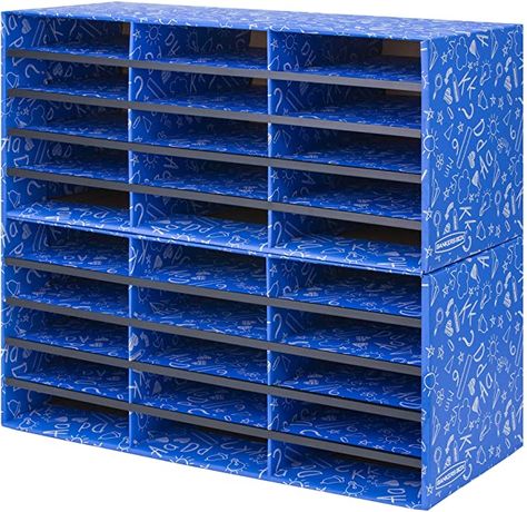 Amazon.com : Bankers Box Classroom 30 Compartment Mail Sorter, Single (3384401) : Office Products Mail Sorters, Literature Organizer, Art Studio Storage, Mail Sorter, Binding Supplies, Craft Room Design, Corrugated Paper, Cube Organizer, Craft Room Storage