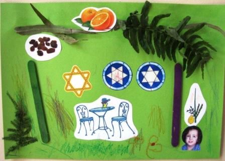 This is an easy Sukkot craft activity for young children. Materials –  light card for background, any colour.  I used A4 size. – some popsticks,  to form the walls of the sukkah. &#8211… Sukkot Crafts, Jewish Preschool, Simchat Torah, Feasts Of The Lord, Feast Of Tabernacles, Hebrew School, Jewish Celebrations, Jewish Crafts, Yom Kippur