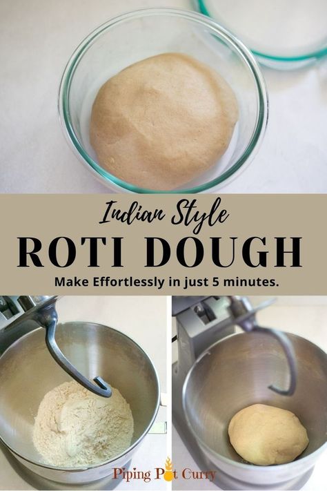 Steps on how to make roti dough using stand mixer Bread Whole Wheat, Food Recipes Indian, Indian Flatbread, Kitchenaid Stand Mixer, Recipes Indian, Chapati, Electric Mixer, Stand Mixer, Indian Food Recipes