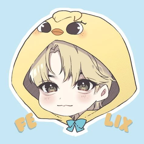 Felix Skzoo Drawing, Felix Cute Fanart, Felix Stray Kids Sketch, Bbokari Fan Art, Felix Drawing Easy, Bbokari Drawing, Felix Stray Kids Fanart, Felix Anime, Felix Sketch