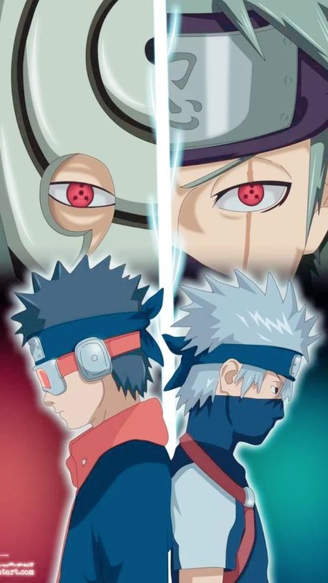 Obito And Kakashi, Poster Manga, Kakashi And Obito, Album Cover Wallpaper Collage, Naruto Minato, Dragon Ball Painting, Anime Drawing Books, Manga Naruto, 1080p Anime Wallpaper