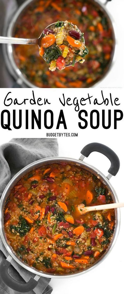 Low Calorie High Fiber, Vegan Budget, Garden Vegetable Soup, Weekend Meal Prep, Quinoa Soup, Vegetarian Quinoa, Vegetable Quinoa, Budget Recipes, Garden Vegetable