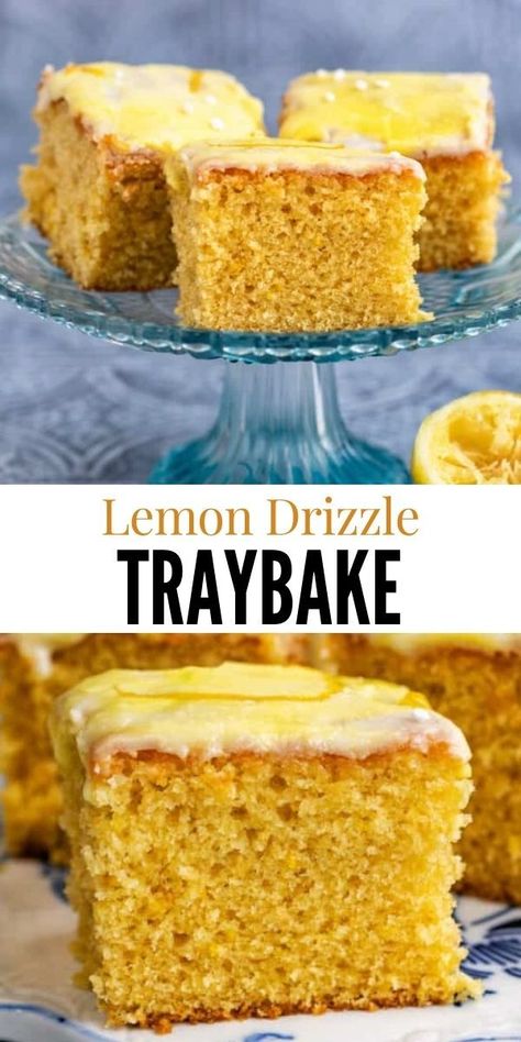 Lemon Tray Bake, Easy Kids Baking Recipes, Lemon Drizzle Traybake, Easy Lemon Drizzle Cake, Lemon Drizzle Cake Recipe, Traybake Recipes, Traybake Cake, Lemon Curd Cake, Easy Lemon Curd