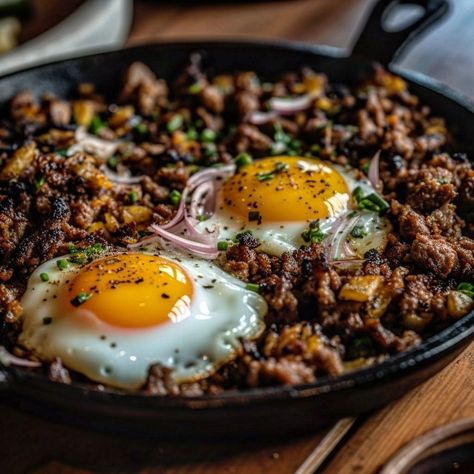 Sisig Food, Sizzling Sisig, Pork Cheek, Pork Sisig, Pork Cheeks, Runny Eggs, Dream Food, 2024 Vision, Meat Recipes