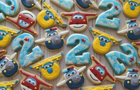 Birthday Airplane Theme, Super Wings Birthday Party, Wings Party, Robocar Poli, One Year Old Birthday, Theme Cookies, Airplane Birthday Party, Airplane Theme, Cupcake Birthday Cake