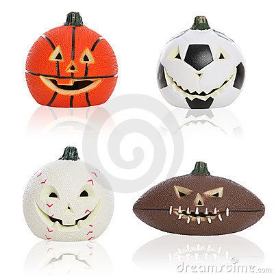 Basketball, Football, Baseball and Soccer ball sports Halloween pumpkins 5 Birthday Theme, Soccer Pumpkin, Fall School Party, Pumpkin Contest Ideas, Baseball Halloween, Football Pumpkin, Fall Gift Ideas, Pumpkin Decorating Diy, Pumpkin Idea