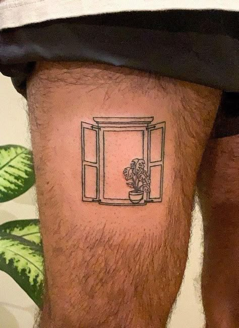 Tattoos Classy, Window Tattoo, Fine Line Tattoo Ideas, Line Tattoo Ideas, Framed Tattoo, Small Pretty Tattoos, Fine Line Tattoo, Petite Tattoos, Tiny Tattoo