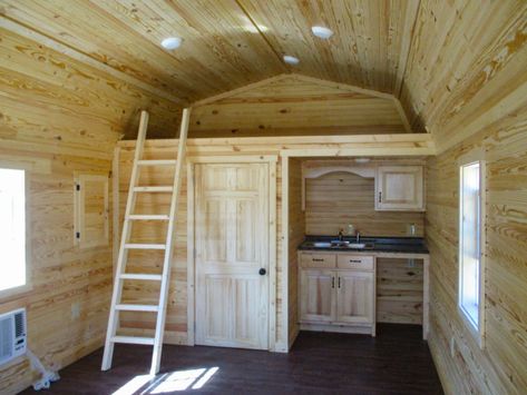 Pre Built Cabins | Quality and Affordable Missouri Cabins Beautiful Cabins Interior, Shed Homes Interior, Tiny Cabins Interiors, Pre Built Cabins, Lofted Cabin, Lofted Barn Cabin, Shed Cabin, Shed Interior, Diy Tiny House