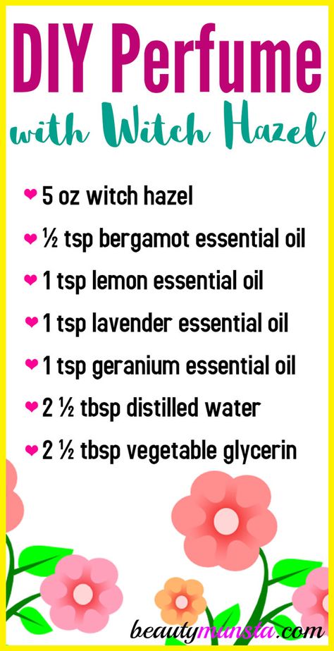 Do you want to know how to make perfume with witch hazel? Read on! It’s very easy! Perfume making is complex but you can try your hand at it right in the comfort of your own home! The perfume recipe I’m sharing below is for those of us who just want to avoid toxic fragrances … Diy Perfume Recipes, Make Perfume, Essential Oil Perfumes Recipes, Homemade Perfume, Perfume Recipes, Diy Essentials, Diy Perfume, Essential Oil Blends Recipes, Essential Oil Mixes