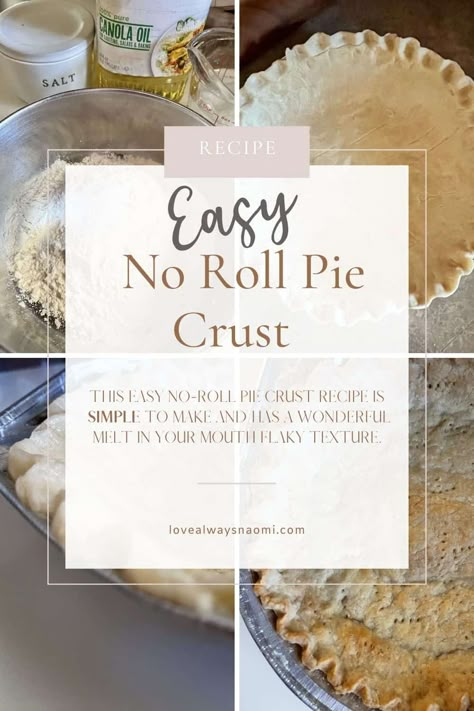 No Roll Pie Crust - Love Always, Naomi Pie Crust Recipe Butter, No Roll Pie Crust Recipe, Best Chocolate Pie Recipe, No Roll Pie Crust, Best Chocolate Pie, Easy Chocolate Pie Recipe, Old Fashioned Chocolate Pie, Crust Recipe Easy, Make Pie Crust