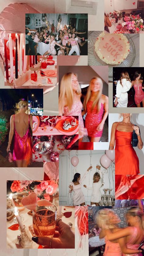 red and pink galentines aesthetic party Galentines Aesthetic, Valentines Theme Party, Valentine Dinner Party, Vday Party, Galentines Day Ideas, Red Party Decorations, Valentines Birthday Party, Pink Party Theme, Red Birthday Party