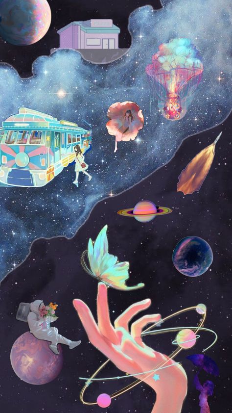 Dreaming is the best alternate universe #art #beauty #dreaming #space #adventure #vibes #colorful Alternate Universe Art, Alternate Universe Aesthetic, Alternate Universe Ideas, Universe Moodboard, Mysterious Universe, Imaginary World, Music Festival Poster, Space Adventure, Space Illustration