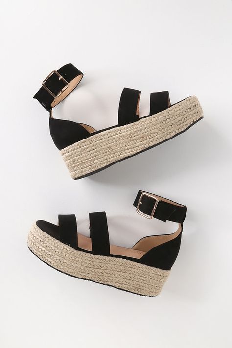 Platform Sandals Outfit, Fashion Shoes Sandals, Black Platform Sandals, Sandals Outfit, Espadrilles Platform, Flatform Sandals, Sandal Heels, Platform Sandals Heels, Cute Sandals