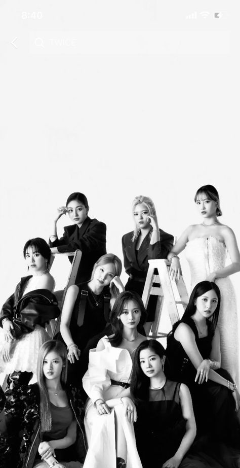 Twice Black And White, Twice Dark, Twice Wallpaper, Twice Once, Twice Kpop, Famous Girls, Minimalist Poster, Blackpink Jennie, One In A Million