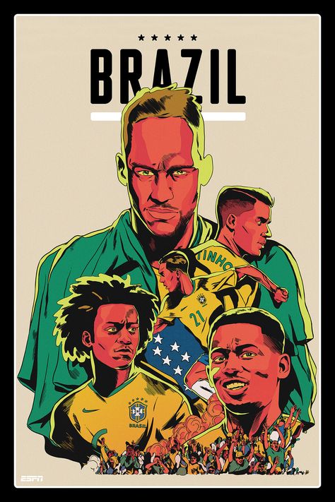 Brazilian Soccer, Brazil Team, Brazil Football Team, Mug Ideas, Football Artwork, Football Posters, Word Cup, Brazil World Cup, World Cup Russia 2018