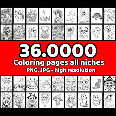 36000 Coloring Pages Bundles All Niches to make Coloring Books Selling on KDP Amazon and Etsy - Payhip Coloring Book Amazon Kdp, Kdp Coloring Book, Niche Png, Book Maker, Amazon Kdp, Cherry Blossom Background, Coloring Apps, Dinosaur Background, Kawaii Doodles