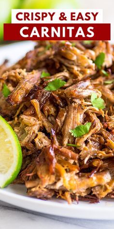 Best Carnitas, Easy Carnitas, Pork Tacos Crockpot, Shredded Pork Tacos, Shredded Pork Recipes, Recipes Using Pork, Pork Shoulder Recipes, Taco Meat Recipes, Boneless Pork Shoulder