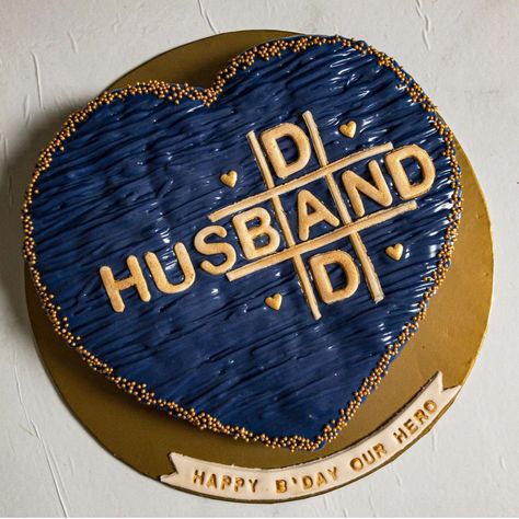 Happy Birthday To My Husband And Father, Husband Dad Cake, Cake Husband Birthday, Happy Birthday Dad Cake, Bdy Cake, Birthday Cake For Father, Bridal Cakes, Cake Design For Men, Happy Birthday Papa