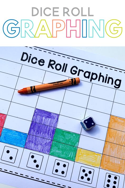 Looking for kindergarten math activities? These math games with dice are perfect for whole-group math instruction, small group, or even centers! Activities include roll and color worksheets, dice graphing, and four in a row! All of these math activities require no preparation. Simply print the activity and add a die! Graphing Ideas For Kindergarten, Prek Graphing Activities, Dice Activity Preschool, Number 0-5 Math Games, Math Graphing Activities, Free Math Activities For Kindergarten, Graphing For Preschool, Dice Preschool Activities, Homeschool Games 1st Grade