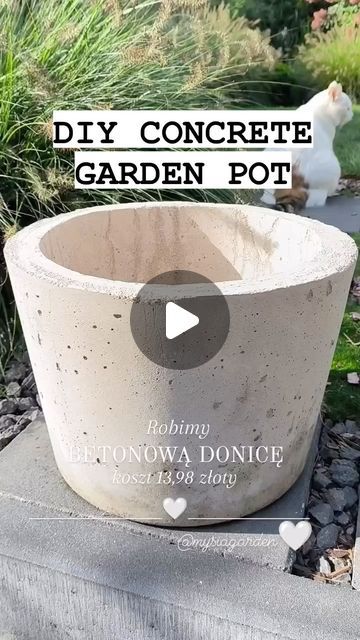 Casie’s Garden on Instagram: "Transform your garden with a touch of creativity! 🌿   This DIY concrete garden pot is both stylish and functional.   Remember to add drainage holes for healthy plant growth.   Let your green thumb shine! 🌱   #DIYProject #GardenDesign #SustainableLiving #OutdoorDecor  Shoutout to @mysiagarden for this great idea!  Make sure to follow 👆🏻👆🏻 for more great content and inspiration 🙌🏻" Making Concrete Pots, Diy Concrete Planters Mold, Concrete Vases Diy, Concrete Bowl Planter, Making Concrete Planters, Diy Garden Pots Ideas Planters, Diy Concrete Pots For Plants, Diy Concrete Flower Pots, Concrete Pots Diy Planters