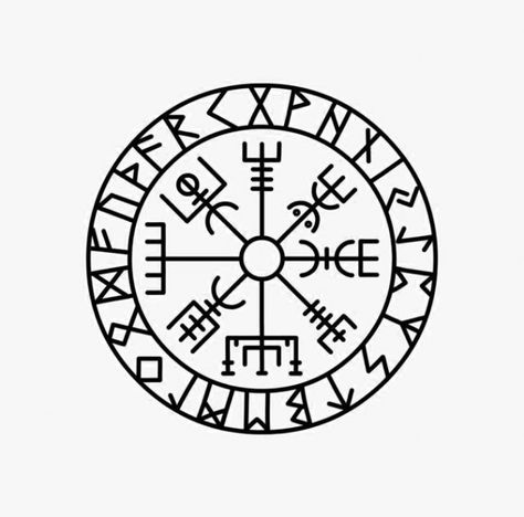 Wikinger-Symbole und ihre Bedeutung Aegishjalmur Tattoo, Vegvisir Tattoo, Odin Symbol, Hammer Tattoo, Norse Mythology Tattoo, Scandinavian Tattoo, Runic Compass, Viking Tattoo Symbol, Symbole Viking