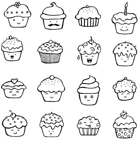 Cupcakes Easy, Ideas Cupcakes, 심플한 그림, Cupcake Drawing, Bujo Doodles, Doodle Inspiration, Doodle Lettering, Bullet Journal Doodles, Journal Doodles