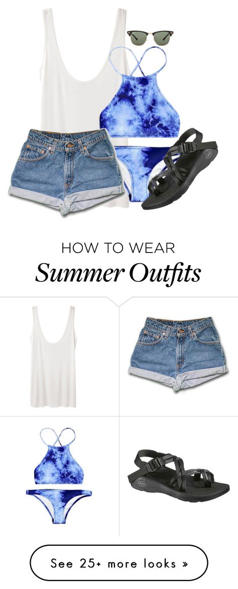 "One of my many outfits this summer." by lydia-hh on Polyvore featuring The Row, Ray-Ban and Chaco College Outfits Shorts, College Outfits Summer Casual, College Outfits Cold Weather, Cold Weather Leggings, Fav Outfit, College Outfits Casual, College Outfits Women, College Outfits Spring, Fall College Outfits