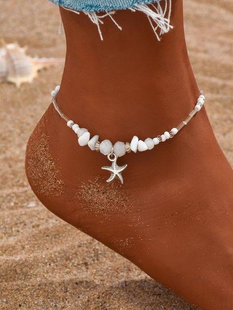 Beach Accessories Jewelry, Summer Jewelry Diy, Ankle Bracelets Boho, Anklets Diy, Ankle Bracelets Diy, Summer Beach Jewelry, Stone Bead Jewelry, Anklet For Women, Preppy Jewelry