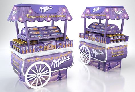 MILKA NEW YEAR PALLET on Behance Milk Ideas, Show Window, Commercial Display, Box Shelf, Candy Display, Retail Marketing, Floor Display, Pos Display, Pop Display