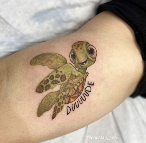 Squirt Turtle Tattoo, Green Turtle Tattoo, Cartoon Turtle Tattoo, Dory Tattoo, Ohana Tattoo, Sea Turtle Tattoo, Cartoon Turtle, Pet Turtle, Turtle Tattoo