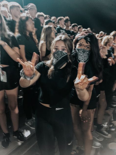 #theme #football #blackout Black Outfits Football Game, Blackout Outfits Football, Blackout Outfit Ideas, Black Out For Football Games, Black Out Spirit Week Outfit, Black Out Fnl Theme, Football Blackout Theme, Black Out Spirit Day, Football Game Outfit Highschool Black Women