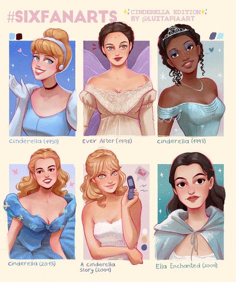 Disney Cinderella Fanart, Cinderella Fanart, Luz Tapia Art, Fanart Challenge, Movie Fan Art, Cinderella Art, Cinderella Movie, Disney Princess Fan Art, Disney Princess Fashion