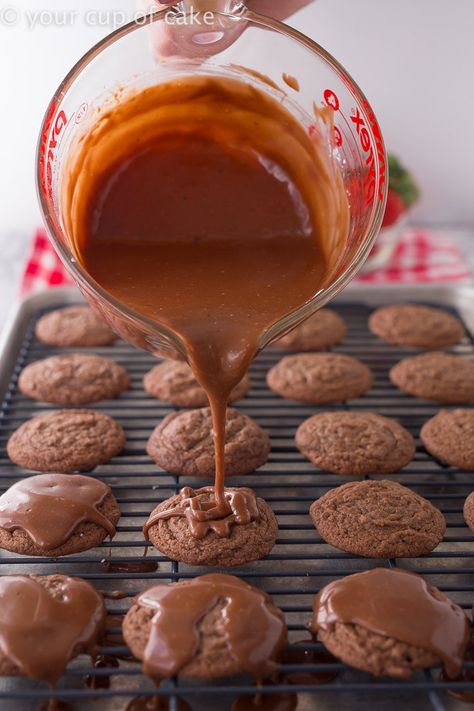 Texas Sheet Cake Cookies - Your Cup of Cake Sheet Cookies, Sheet Cake Cookies, Texas Sheet Cake Cookies, Amish Sugar Cookies, Cookie Contest, Cookie Recipes From Scratch, Bakers Chocolate, Texas Sheet, Cookies From Scratch