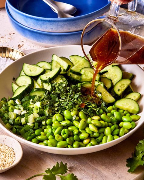 Japanese Side Salad, Spicy Cucumber Edamame Salad, Edamame Avocado Salad, Edamame Bean Salad, Tuna Edamame Salad, Edamame Cucumber Salad, Cucumber Edamame Salad, Edamame Dinner, Edamame Recipes Salad