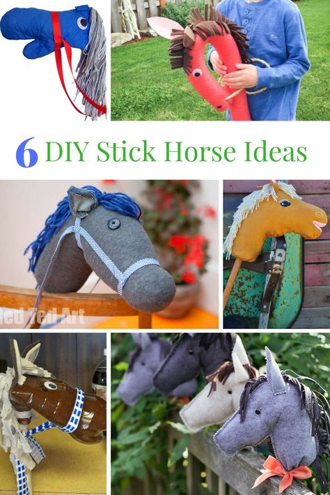 Find the perfect stick horse DIY idea! Whether you're going for a stick horse made from dollar store supplies to breaking out the sewing machine, there is a hobby horse tutorial for you. Sock horse, recycled stick horse, sewn stick horse, dollar store stick horse. Sock Horse On A Stick, Horse Diy Ideas, Stick Horse Diy, Sock Stick Horse, Diy Stick Horse, Sock Horse, Saloon Party, Pool Noodle Horse, Diy Horse Toys