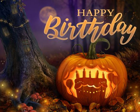 "Enchanting Birthday" | Halloween eCard | Blue Mountain eCards Happy Birthday Pumpkin, Halloween Ecard, Happy Birthday Halloween, Birthday Pumpkin, Halloween Wishes, Birthday Greetings Friend, Happy Birthday Greetings Friends, Happy Birthday Wishes Cards, Happy Birthday Quotes For Friends