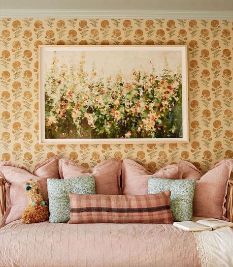 Jasper Wallpaper, Becca Interiors, Cozy Bedroom Decor Ideas, Cozy Bedroom Decor, Indian Flowers, Wallpaper For Sale, Bedroom Decor Cozy, Bedroom Decor Ideas, Barbie Dream House