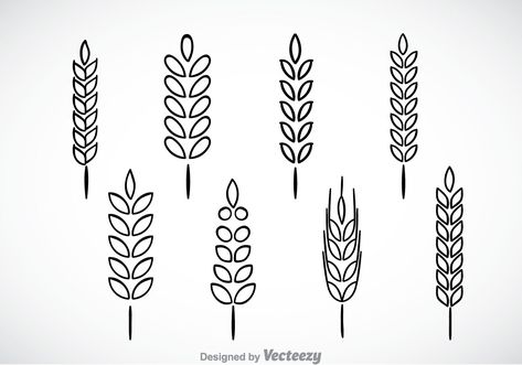 Wheat Stalk Black Outline Icons Wheat Doodle, Catan Tattoo, Wheat Outline, Ks Tattoo, Wheat Tattoo, Wheat Stalk, Plant Doodle, Map Symbols, Outline Images