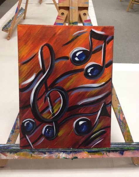 Art Musical, Music Canvas, Drawing Hands, Music Painting, Musical Art, Musical Notes, Music Note, Painting Class, Paint Party