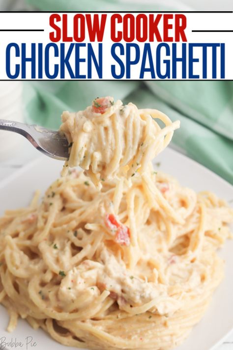 Crockpot Chicken Spaghetti Recipe, Crockpot Recipes Ground Beef, Chicken Spaghetti Recipe Crockpot, Chicken Spaghetti With Rotel, Crockpot Recipes Healthy, Spaghetti With Rotel, Crockpot Recipes Chicken, Crockpot Chicken Spaghetti, Crockpot Dump Recipes