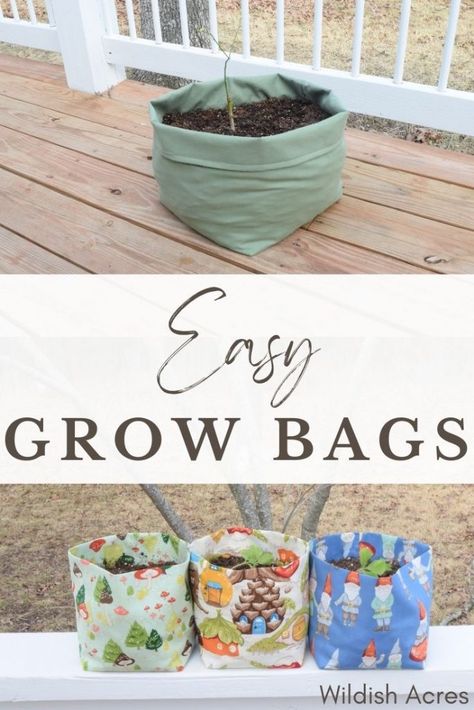 Sewing For Gardeners, Fabric Planters Diy, Garden Sewing Projects, Diy Grow Bags, Fabric Grow Bags, Garden Knowledge, Allotment Ideas, Garden Tote Bag, Plant Bags